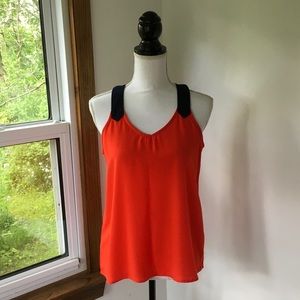 New Medium Miami Tank Top Red Orange & Navy NWOT
